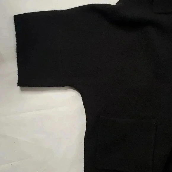 Tahari Cashmere Blend Black Oversized Open ButtonSz S Cropped Cardigan  Sweater - Picture 7 of 10